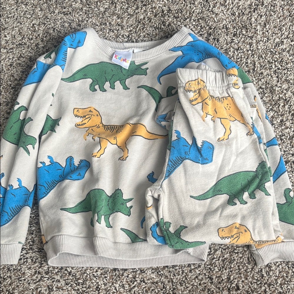 Kidgets Dinosaur Print Kids Sweatshirt - Blue, Green, Yellow